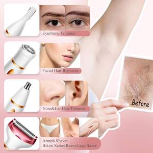 Afeitadora Eléctrica 4 en 1 Impermeable IPX7 para Mujer, Maquinilla de Afeitar Recargable Portátil para Uso en Seco/Húmedo con Recortadora de Bikini para Uso en Autocaravanas - Product Image 2