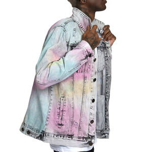 High Street Style Logo personnalisé imprimé 100% coton veste en jean pour hommes nouvelle à la mode à manches longues prix bas - Product Image 5