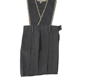 ชุดเดรสคอวีแขนกุดสำหรับเด็กผู้หญิงชุดเดรสพินเด็กผู้หญิงคอเสื้อโลโก้ตามสั่ง - Product Image 1