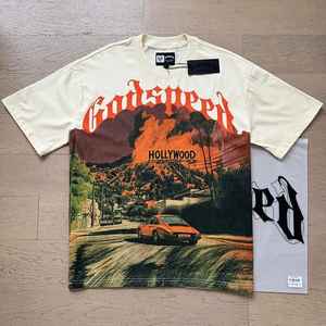 T-shirt personnalisé à manches courtes de 250 grammes imprimé T-shirt d'été à manches courtes pour hommes Street Loose Vintage Silk Print Graphic T-shirt - Product Image 1