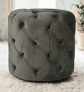 Tabouret ottoman moderne Art déco en velours doré pour table d'appoint de salon avec rangement pour les fêtes de Pâques Ramadan Diwali Wedding - Product Image 1