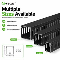 Canal de câblage PVC ignifuge sans halogène FSCAT 2000x30x30mm avec couvercle à clipser et fentes, certifié CE RoHS pour armoire d'automatisation industrielle