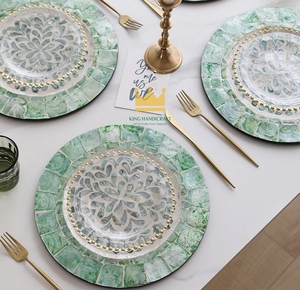 Plateaux de service ronds pour aliments et thé au café pour plateau de service décoratif, napperon MOP du Vietnam - Product Image 2