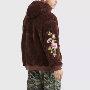 Parche bordado con apliques personalizados, sudaderas con capucha de invierno de peso pesado, chaquetas, Jersey, Sudadera con capucha de lana Sherpa para hombres - Product Image 4