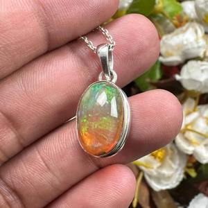 Bijoux pendentifs style bohème faits à la main en argent sterling 925 opale pierre précieuse tendance bijoux pendentifs pour femmes cadeau pour elle - Product Image 3