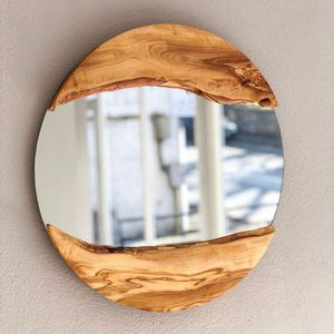 Best Premium Round <b>Mirror</b> With Wood Border Frame Elegant <b>Wall</b> Decor Perfect for Hallway Entryway or <b>Vanity</b> <b>Mirror</b> - Product Image 2