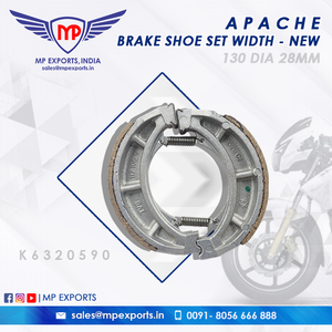 Juego de Zapatas de Freno de Primera Calidad, 130 mm de Diámetro, 28 mm de Ancho - NUEVO para TVS Apache RTR 2W, Repuestos Disponibles para la Venta al Mejor Precio - Product Image 2
