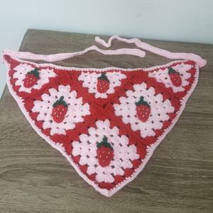 Crochet Cotton Yarn Strawberry <b>Hat</b> Bandanas Hand Drawn Printing Versatile for Outdoor Fishing Party Travel Casual Use - Product Image 3
