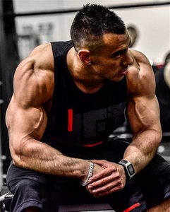 Débardeurs de sport respirants en maille personnalisés pour la musculation, l'entraînement en salle de sport, athlétisme, stringer pour hommes, séchage rapide, coupe ajustée - Product Image 4
