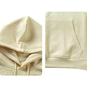 2024ชุดวอร์มวาฟเฟิลแบบสีทึบพิมพ์โลโก้ได้ตามต้องการสำหรับทุกเพศเสื้อแจ็คเก็ตมีฮู้ดสำหรับฤดูหนาว - Product Image 2