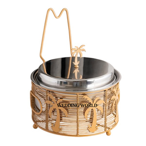 Ensemble de luxe de deux réchauds à fondue, dernière collection, fait main, casserole, taille personnalisée, réchaud à nourriture en métal décoratif - Product Image 5