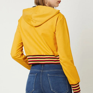 Sudadera con capucha corta para mujer con diseño estampado de cliente de secado rápido, diseño adecuado de fábrica, sudaderas con capucha cortas para mujer de estilo callejero - Product Image 3