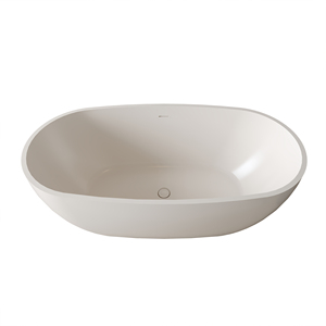 Baignoire ovale autoportante au design moderne et élégant FW-7761-59 - Baignoire en acrylique durable pour salle de bain - Product Image 3