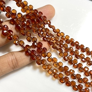 ลูกปัดพลอยโกเมนเฮสโซไนท์ขนาด4-4.5มม. ลูกปัดรูปหัวใจขนาดเล็กลูกปัดสีส้มขายส่ง - Product Image 2