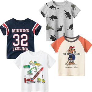 Enfant en bas âge garçon tricoté coton t-shirt personnalisé Applique Boutique vêtements été enfants garçon vêtements chemises fabriquées au Bangladesh - Product Image 1