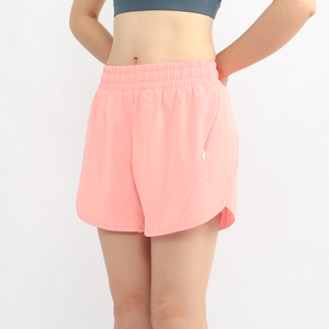 Pantalones cortos para correr para mujer, pantalones cortos elásticos de cintura alta, pantalones cortos deportivos de entrenamiento con bolsillo - Product Image 3