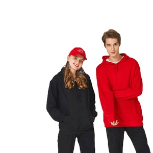 Logo personnalisé pour hommes Pull-over ajusté lourd Sweat à capuche super doux Gym sans boulochage Couple Sweats à capuche unisexe - Product Image 5