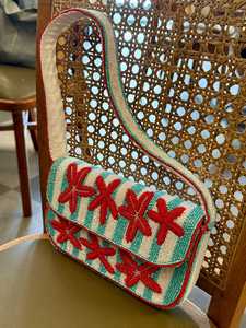 Bolso de mano multicolor con cuentas de cristal y asa, artesanía india hecha a mano, bolso casual tipo baguette. - Product Image 6