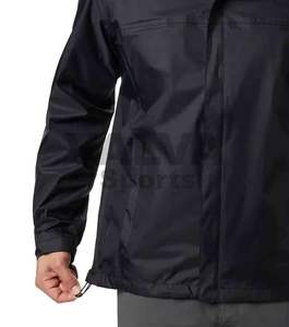Chaqueta cortavientos impermeable de poliéster ligero de gran tamaño para hombre con cremallera de lluvia larga estándar de talla grande hecha por VALVA SPORTS - Product Image 3
