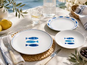 Excelsa Italian Design Porcelain Decorative Dinnerware 18 Pcs | Plates | Mediterranean Style | Reusable | Microwave Safe | - Product Image 6