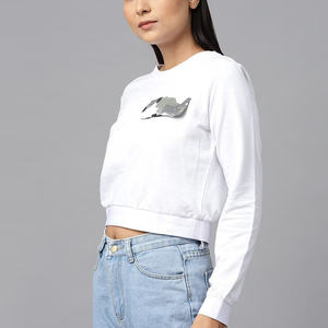 Sudadera Corta Informal con Capucha para Mujer, Estilo Moderno, Perfecta para Ropa Urbana y Uso Diario - Product Image 3