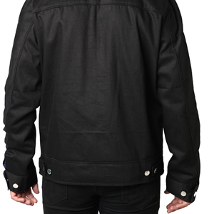 Dernier modèle de veste pour homme Veste en jean noire unie à manches longues pour homme avec logo personnalisé et étiquette Vestes pour homme - Product Image 2