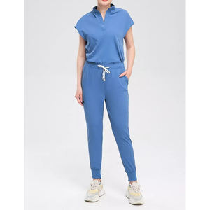 Uniforme médico Scrub Sets Mujeres Cordón Jogger Pantalones Ligero Azul - Product Image 3