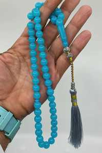 Offre Spéciale arabie islamique cadeaux mala perles en gros musulman perles de prière bleu ambre couleur chapelet tasbih - Product Image 5