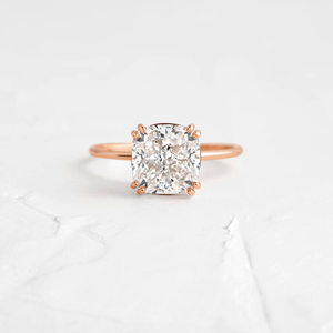 Anillo de Boda Clásico de Oro Amarillo de 18K con Moissanita Incolora de Corte Cojín de 2.00CT con Certificación GRA, Joyería de Moda - Product Image 5