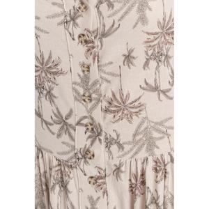 Robe midi Dugmeli Askili Keten Karisimli - Beige - Product Image 3