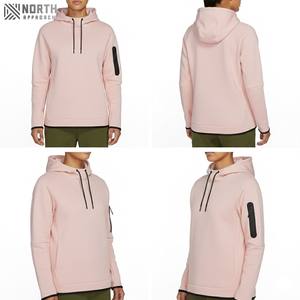 Último diseño de estilo personalizado mujeres peso ligero llegada manga larga Otoño de gran tamaño polar sólido Casual moda mujer sudadera - Product Image 4