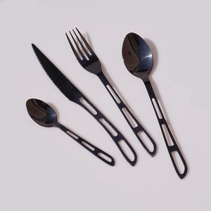 Juego de cubiertos de acero inoxidable sostenible moderno, diseño real de lujo, acabado dorado, cubiertos duraderos para bodas, uso alimentario, venta al por mayor - Product Image 4
