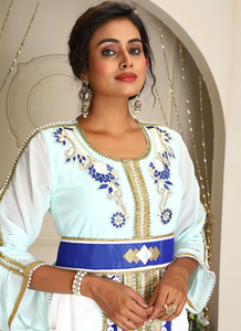 Kaftan islámico marroquí moderno para mujer Vestido de playa largo hasta el suelo con mangas largas transpirables ODM Supply - Product Image 2