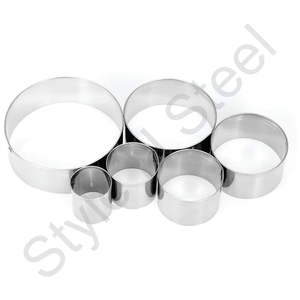 Juego de cortadores de galletas de acero inoxidable, cortador de borde liso para galletas, molde redondo de resina epoxi de acero inoxidable - Product Image 1