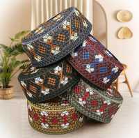 Topi Kufi Muslim Logo Kustom, Bahan Polyester Katun, Grosir, Penutup Kepala Islami Pria, Desain Baru