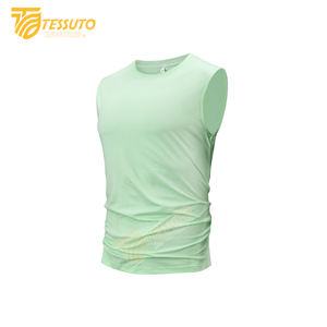 TESSUTO-Camiseta sin mangas con cuello redondo para hombre, transpirable, de punto, informal, con lavado de lejía, estilo Gymwear, camiseta sin mangas ajustada de estilo activo - Product Image 6
