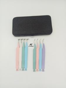 Nuevas pinzas de extensión de pestañas Kitty Icon, colores claros personalizados, bota delgada de 90 grados, diseño CNC, pinzas de volumen de pestañas - Product Image 6