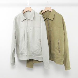 แจ็กเก็ตหนังนิ่มสำหรับผู้ชายแจ็กเก็ตหนังนิ่มมีกระเป๋าหลายกระเป๋าทรงสลิมฟิตสำหรับผู้ชาย - Product Image 6