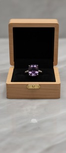 Bague en argent 925 authentique avec améthyste, solitaire, pierre de naissance de février, bague authentique à prix de gros - Product Image 5