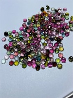 Pierres précieuses Mehrajudin, tourmaline naturelle multicolore de 4 mm, certifiée par un tiers, pierre brute facettée, coupe brillante, iridescence 0,3-1