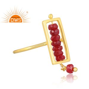 Anillo apilable de plata de ley con gema de rubí natural, joyería personalizada - Product Image 3