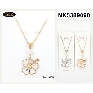 Conjunto de Collar y Aretes Linda Clover, Chapado en Oro de 18K, Imitación de Perla y Circonio, Joyería para Mujer, Regalo - Product Image 6