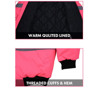 Custom <b>Pink</b> High Visibility Breathable Reflective Safety Jacket Men Waterproof Windproof Workwear Construction Outdoor Coat - Product Image 4