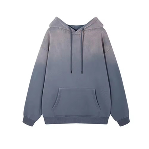 Streetwear Mode Sun Faded Hoodies Custom Cut and Sew Acid Wash Vêtements en coton Sunfaded Pull Fashion Wear Hoodies pour hommes - Product Image 4