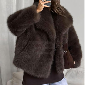 Manteaux en fausse fourrure de luxe, chauds pour l'hiver, à manches longues, en peluche, élégants, épais, doux, décontractés, vêtements d'extérieur tendance - Product Image 2