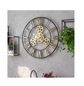 Azora Industries 'Horloge murale en métal faite à la main de style moderne de haute qualité Meilleur design Quartz Art déco Type de suspension Affichage à aiguille - Product Image 1