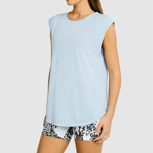 เสื้อกล้ามผู้หญิงผ้าใยไผ่ถักแขนกุดระบายอากาศเป็นมิตรกับสิ่งแวดล้อมแห้งเร็วเสื้อครอปสำหรับฤดูร้อน - Product Image 4