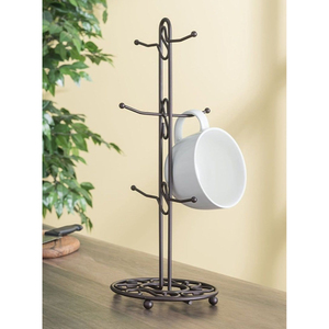 Durable Iron Metal Mug Holder Stand With Curved Hooks For Kitchen Countertop Dining Table Mugs <b>Storage</b> Stand On Sale - Product Image 6