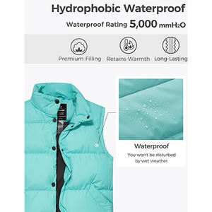 Chaleco corto de burbuja acolchada de moda de invierno para mujer con logotipo personalizado OEM transpirable e impermeable con patrón sólido - Product Image 5