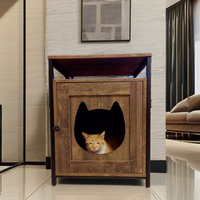 SCE SCF-001 Cage pour chat multifonctionnelle en bois brun foncé, forme de trous de boissons, tube métallique, fermeture à glissière, utilisable toute l'année